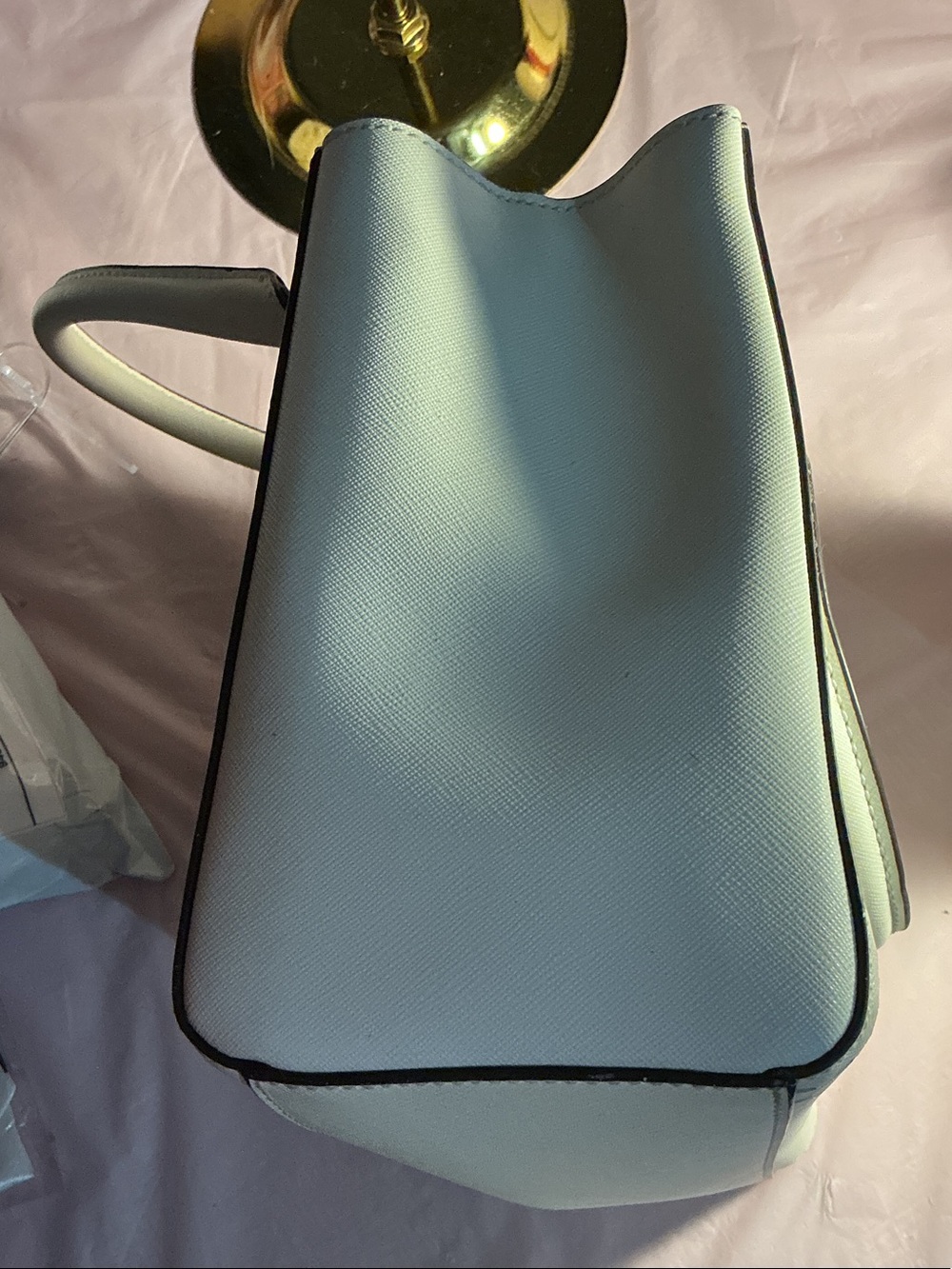 DKNY White Perforated Satchel - Picture 10 of 12